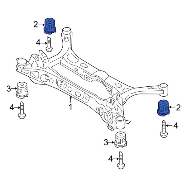 Audi OE 5Q0505145H Rear Rearward Suspension Crossmember Insulator