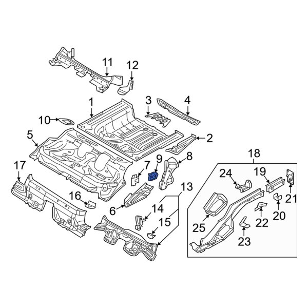 Audi OE 5Q0813722 Right Seat Frame Bracket