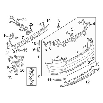 Audi OE - Rear Bumper - Bumper & Components (With S Line Package)