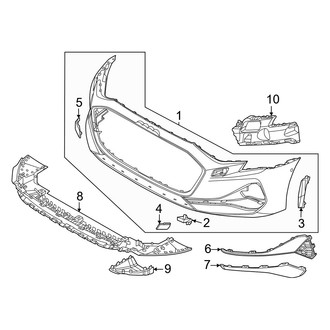 Audi OE - Front Bumper & Grille - Bumper & Components (Without S-Line Pkg Cover and Components), (Premium / Premium Plus)