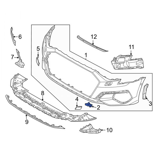Audi OE 8Y0807319A Front Left Bumper Cover Bracket