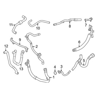 Audi OE - Cooling - Hoses & Lines (Right Side), (Premium / Premium Plus / Prestige)