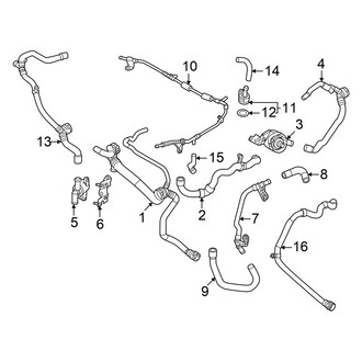 Audi OE - Cooling - Hoses & Lines (Left Side), (Premium / Premium Plus / Prestige)
