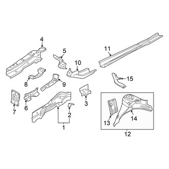 Audi OE - Fender - Structural Components & Rails (Left Side)