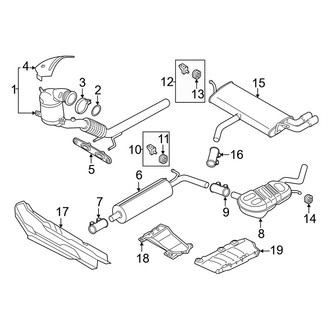 Audi OE - Exhaust System - Exhaust Components (FWD), (Premium / Premium Plus / Prestige)