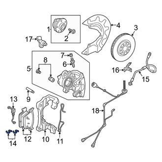 Audi OE - Front Disc Brake Pad Pin Clip