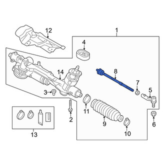 Audi OE - Front Inner Steering Tie Rod End