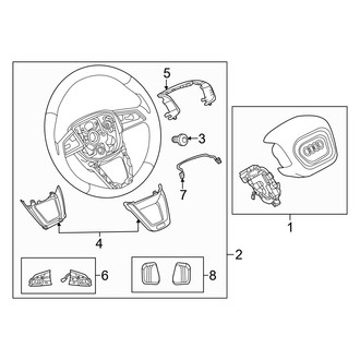 Audi OE - Steering Wheel & Trim (With Lane Guidance), (Premium Plus / Prestige)
