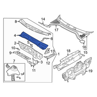 Audi OE - Front Cowl Water Deflector