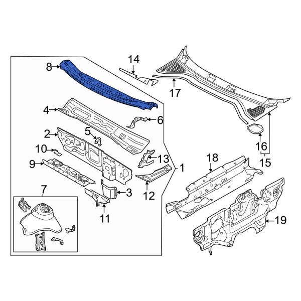 Audi OE 8Y0802483 - Front Cowl Panel