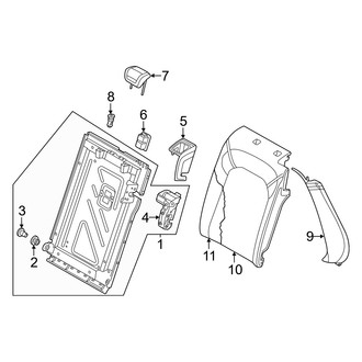 Audi OE - Seats & Tracks - Rear Seat Components (40% Side, Seat Back Components)