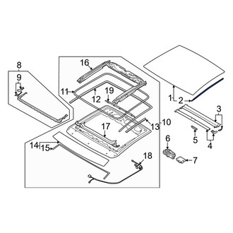 Audi OE - Rear Right Sunroof Glass Seal