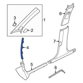 Audi OE - Right Body A-Pillar Trim Panel