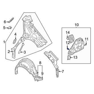 Audi OE - Rear Right Upper Wheel Housing Bracket