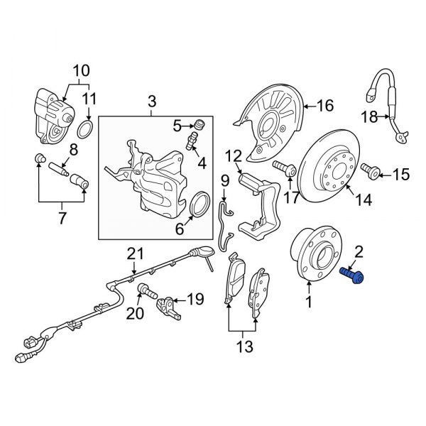 Audi OE WHT005437A - Rear CV Joint Bolt