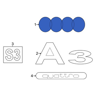 Audi OE - Rear Deck Lid Emblem