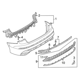 Audi OE - Rear Bumper - Bumper & Components (Without S-Line Pkg Cover and Components), (Premium / Premium Plus)