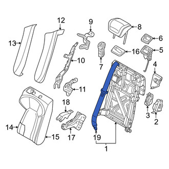 Audi OE - Rear Left Seat Belt Lap and Shoulder Belt