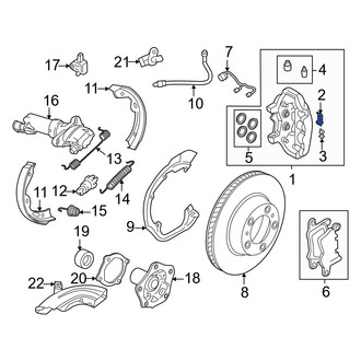 Audi OE - Front Disc Brake Caliper Hardware Kit