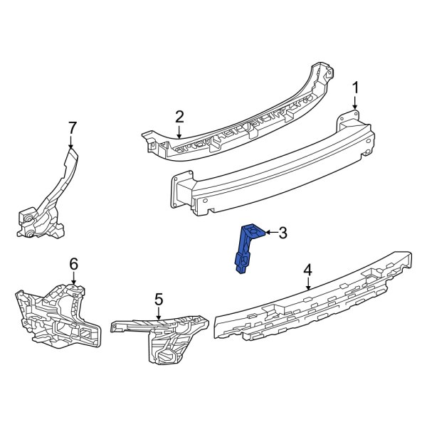 Bumper Cover Support Rail Bracket