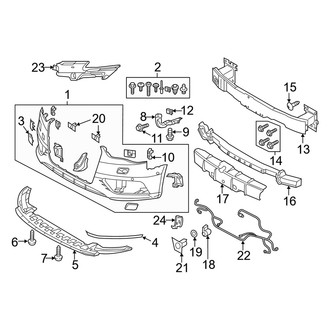 Audi OE - Front Bumper & Grille - Bumper & Components (W/O S Line Package), (Convertible)