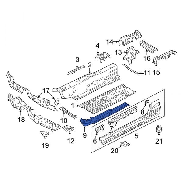 Audi OE 5Q0803803A - Front Left Outer Floor Pan Reinforcement