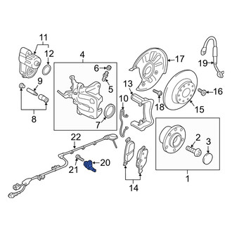 Audi OE - Rear ABS Wheel Speed Sensor