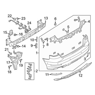 Audi OE - Rear Bumper - Bumper & Components (W/O S Line Package), (Premium / Premium Plus / Prestige Convertible)
