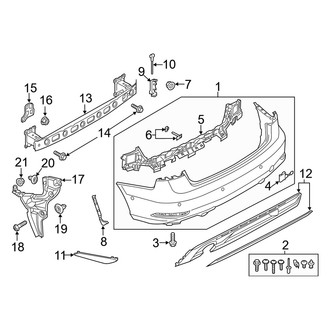 Audi OE - Rear Bumper - Bumper & Components (W/O S Line Package), (Premium / Premium Plus / Prestige Convertible)
