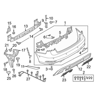 Audi OE - Rear Bumper - Bumper & Components (With S Line Package), (Premium / Premium Plus / Prestige Convertible)