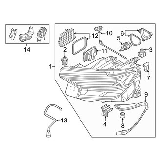 Audi OE - Front Lamps - Headlamp Components (W/O Matrix Beam), (Premium / Premium Plus)