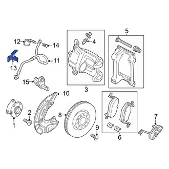 Audi OE - Front Right Lower Brake Hydraulic Line Bracket