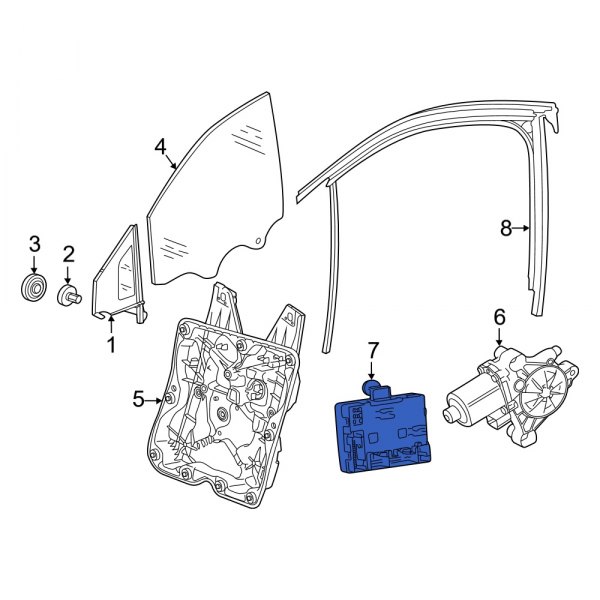 Audi OE 1EB959793A Front Left Power Window Control Module