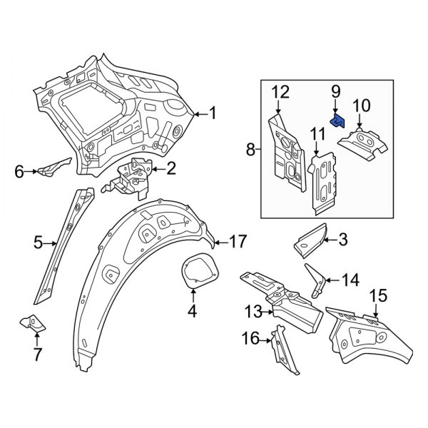 Quarter Panel Reinforcement Bracket