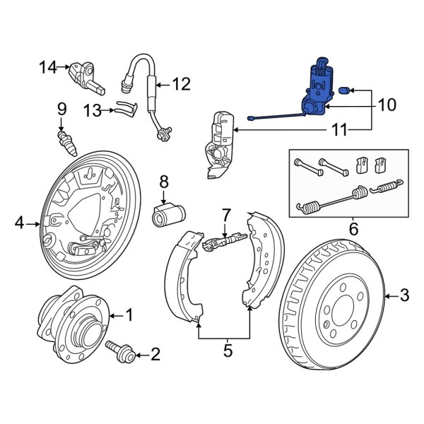 Audi OE 1EA927282 Rear Right Parking Brake Actuator