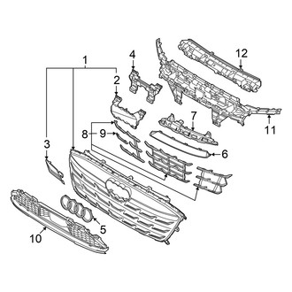 Audi OE - Front Bumper & Grille - Grille & Components (Premium / Premium Plus / Prestige)