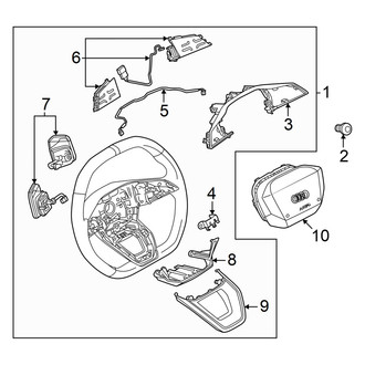 Audi OE - Steering Wheel & Trim (Flat Bottom/Top), (Premium / Premium Plus / Prestige)