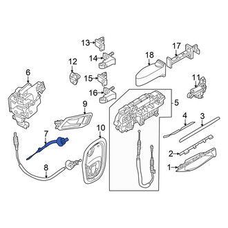 Audi OE - Rear Upper Door Latch Cable