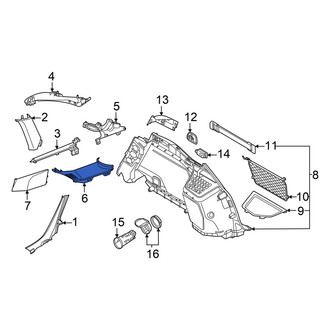 Audi OE - Left Body D-Pillar Trim Panel