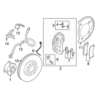 Audi OE - Front Disc Brake Pad Wear Sensor