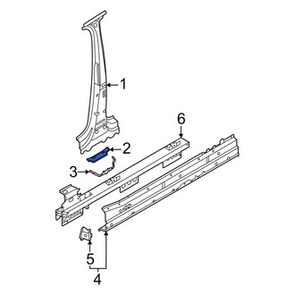 Audi OE - Left Body B-Pillar Baffle Plate