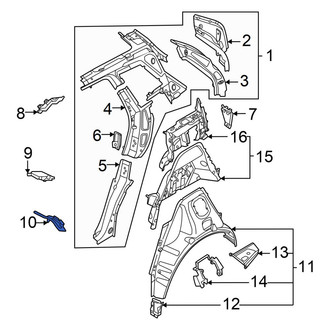 Audi OE - Left Upper Body C-Pillar Baffle Plate