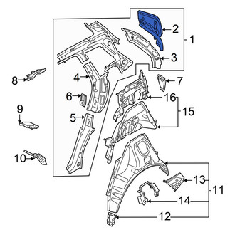 Audi OE - Left Body D-Pillar Reinforcement