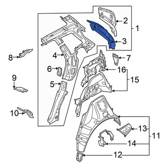Audi OE - Left Body D-Pillar Reinforcement