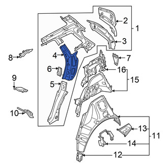 Audi OE - Left Upper Body C-Pillar Reinforcement