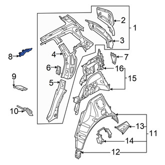 Audi OE - Left Upper Body C-Pillar Baffle Plate