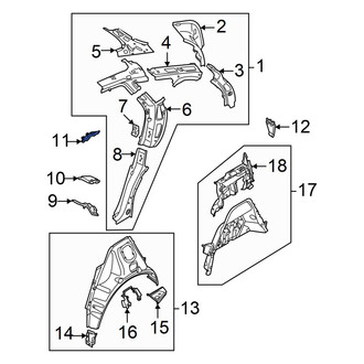 Audi OE - Right Lower Body C-Pillar Baffle Plate