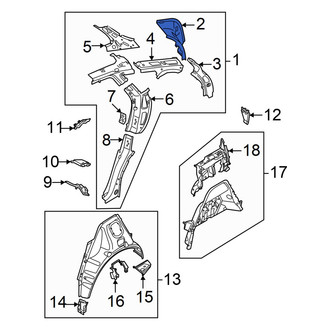 Audi OE - Left Body D-Pillar Reinforcement