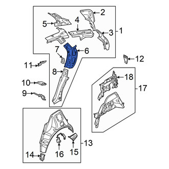 Audi OE - Left Upper Body C-Pillar Reinforcement
