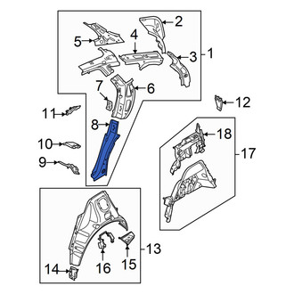 Audi OE - Left Lower Body C-Pillar Reinforcement